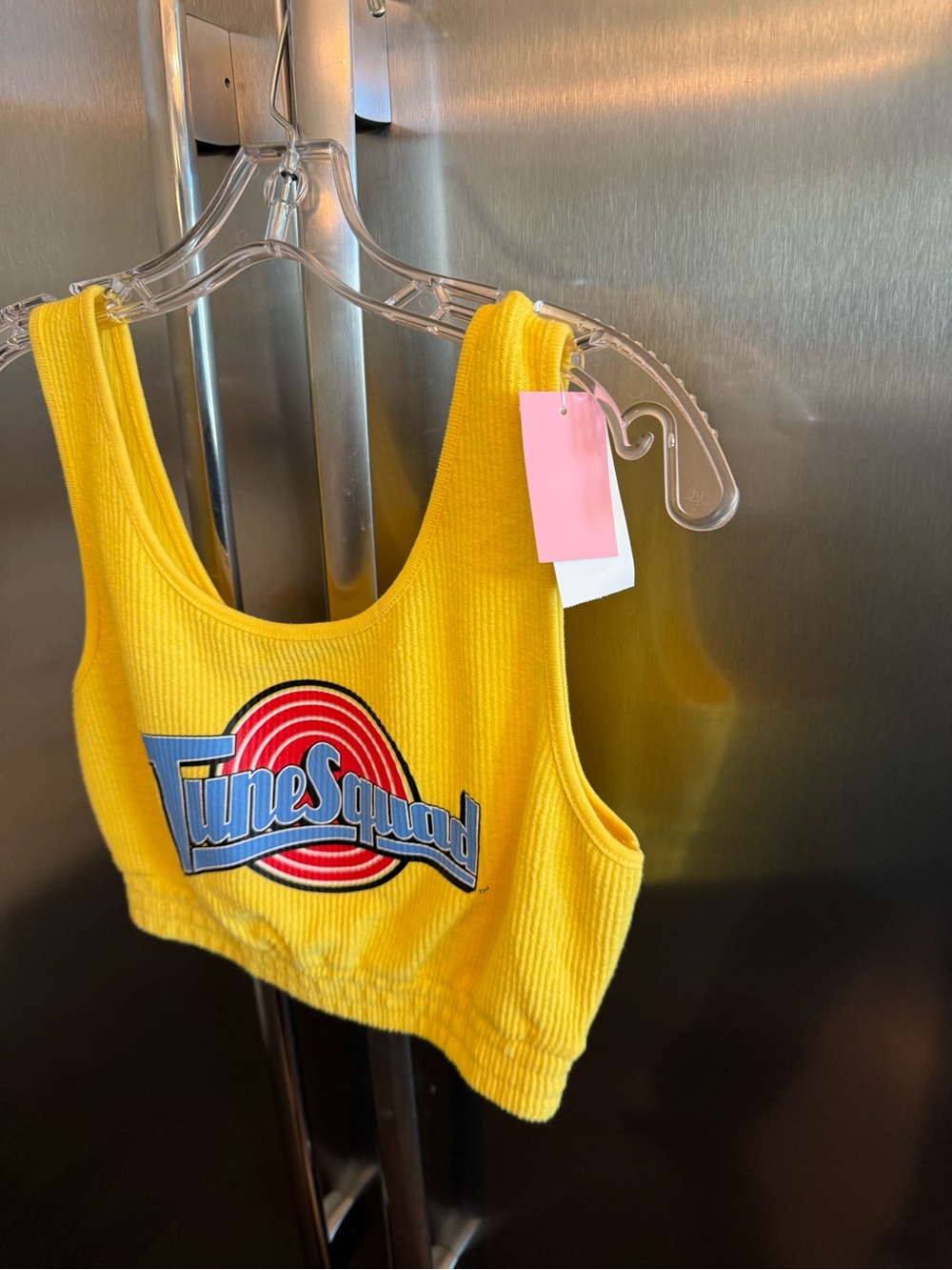Tune Squad Yellow Ribbed Cropped Tank - Picture 2 of 7